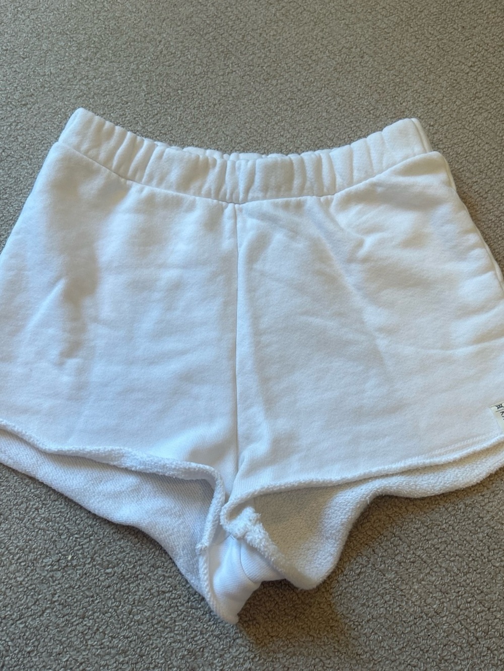 White Terry Cloth Lounge Sweat Shorts